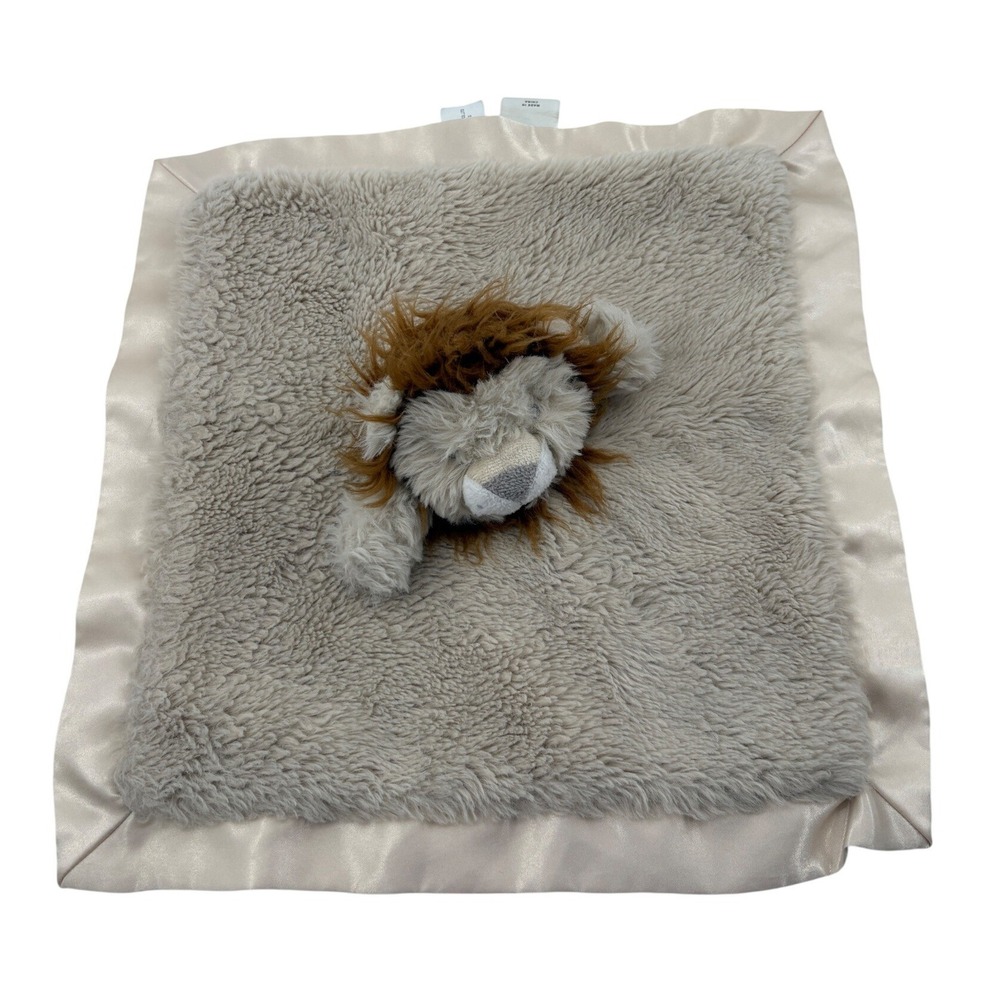 Target Cloud Island Lion Security Blanket Lovey Soft Beige Tan Plush Satin Trim